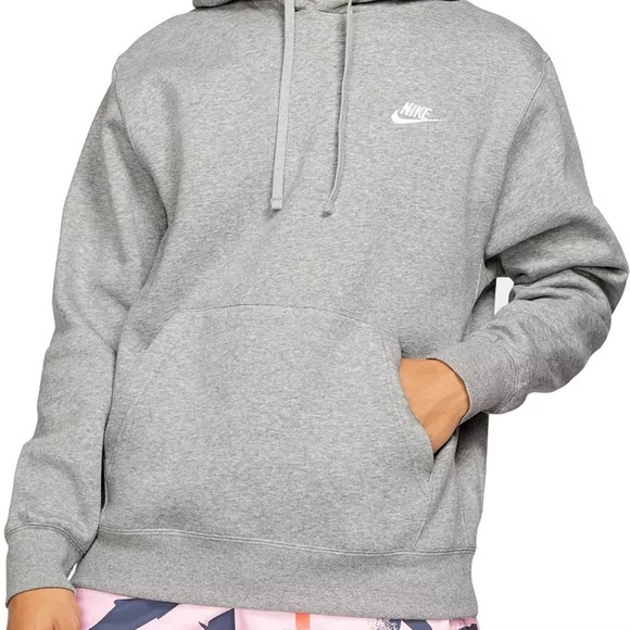 Nike Men's Sportswear Club Fleece Hoodie - Gray - Med. - Flaws - Style #BV2654 - Picture 8 of 9